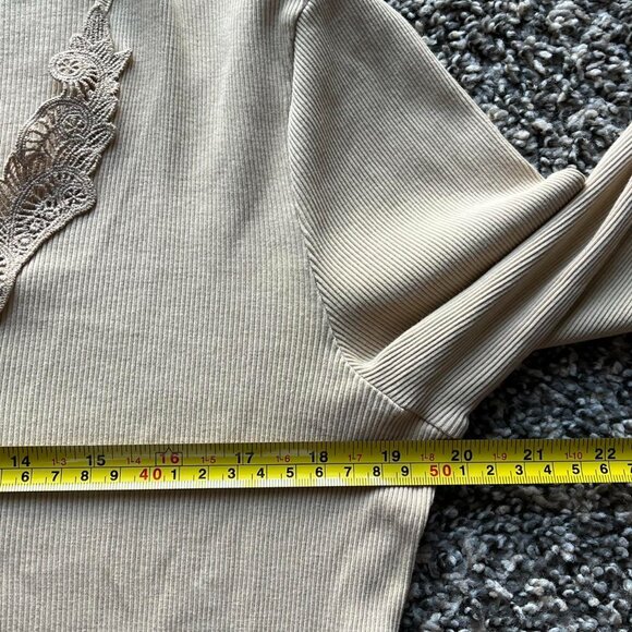 Ralph Lauren Top Womens Large Ivory Lace Cottagecore Fairy Long Sleeve Blouse - Picture 5 of 6